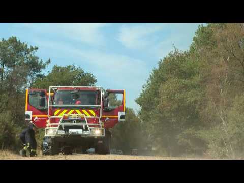 French firefighters at work in legendary King Arthur forest