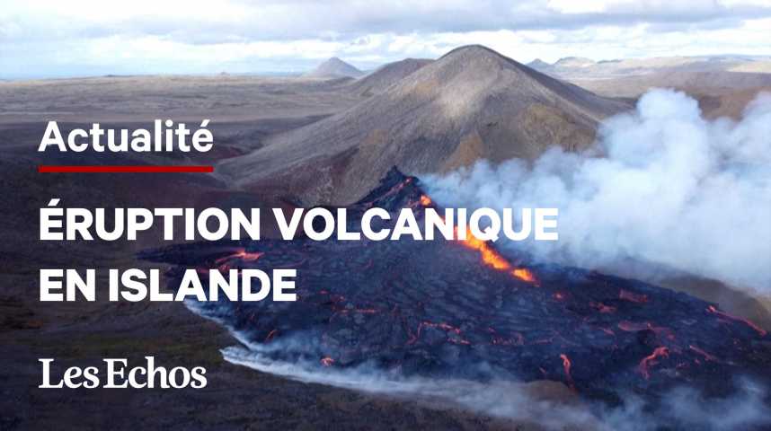 Illustration pour la vidéo En Islande, une éruption dans une fissure volcanique près de Reykjavik