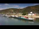 Damaged freight ship blocks river traffic on drought-hit Rhine