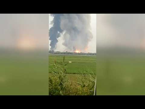 UGC: Fireballs erupt from explosions at Crimea munitions depot
