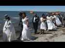 Pérou: 51 couples se marient sur les rives du lac Titicaca