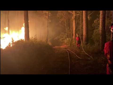 Emergency crews work overnight to extinguish fires in Galicia
