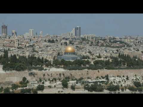 Images of Jerusalem skyline after air raid sirens sound