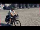 Le départ de Giorgio Fouarge pour son tour du monde en vélo en bois