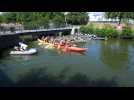 Roubaix : courses de pirogues sur le canal