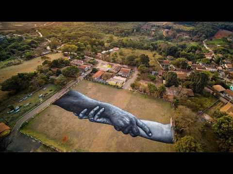 Watch: French artist Saype creates powerful artwork in honour of Brumadinho dam disaster victims