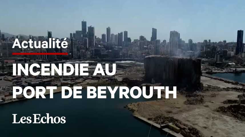 Illustration pour la vidéo Les silos du port de Beyrouth menacent de s’effondrer