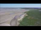 Vue aérienne par drone de la Baie de Somme