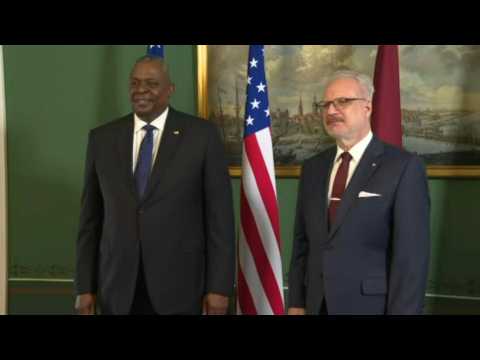 US defence secretary Austin meets Latvian President at Riga Castle