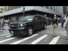 Trump's convoy leaves New York attorney general's office after deposition