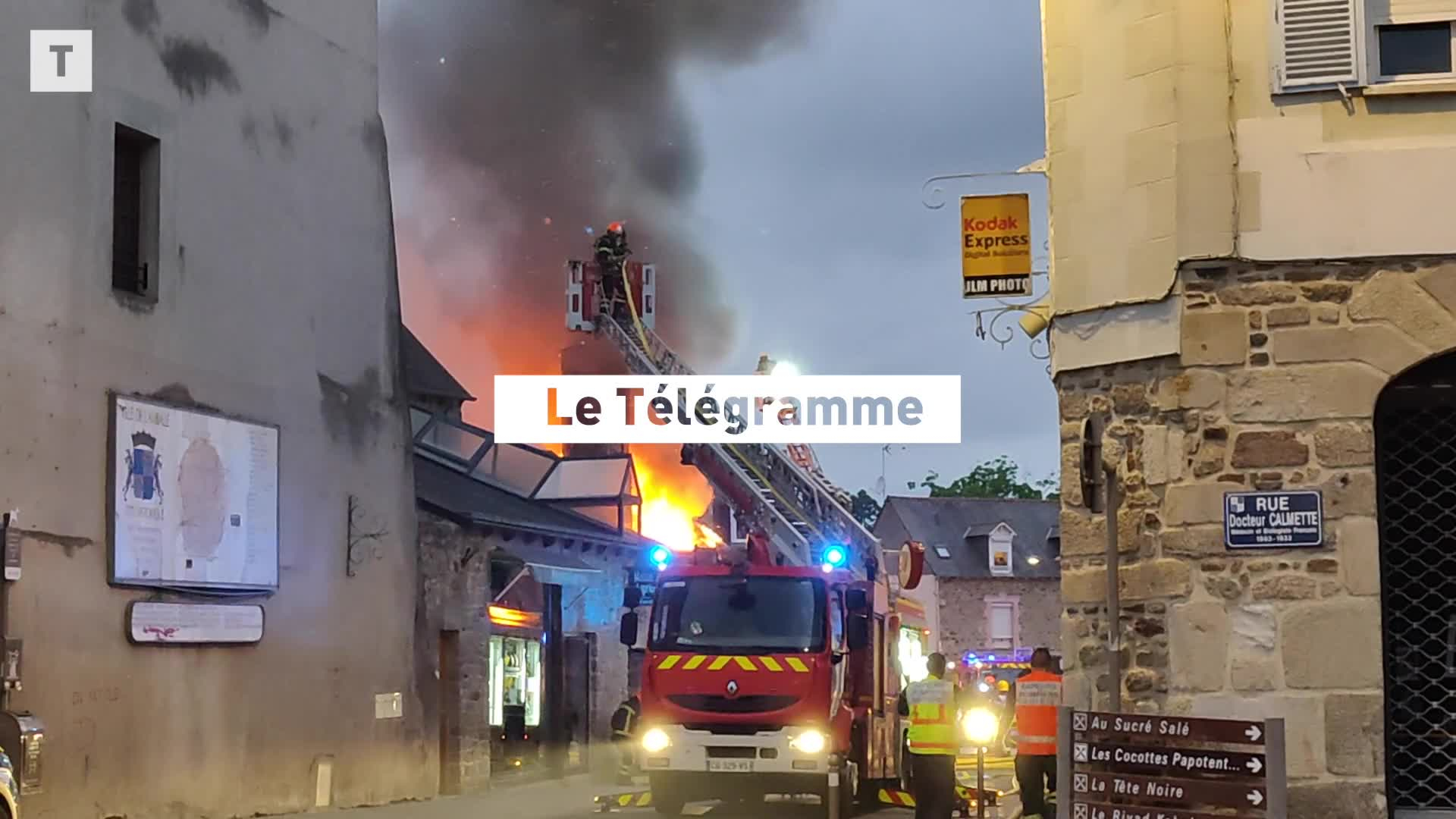 Lamballe : un incendie ravage le fournil de la boulangerie place du Marc (Le Télégramme)