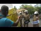 Security maintain presence at Colombo protest site