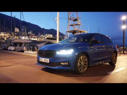 Skoda Fabia Monte Carlo in Blue Driving Video