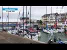 Les skippers de la Solitaire du Figaro dans le sas du port de Saint-Nazaire