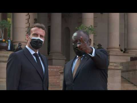 French President meets South African counterpart in Pretoria