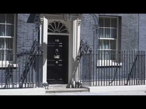 Footage of Boris Johnson before addressing the British Parliament