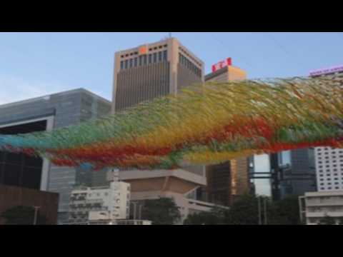 'River of Light' exhibition fills Hong Kong with colorful streamers