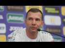 Footage of Ukraine's coach Shevchenko's press conference