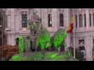 Madrid's famous Fountain of Cybele turns green to mark global day of ALS recognition