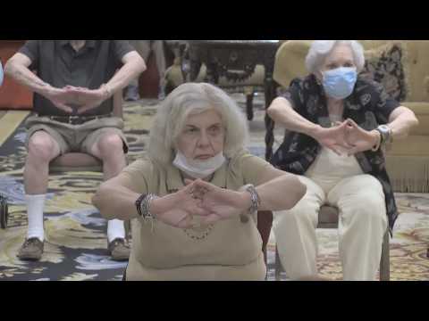The 95-year-old yoga instructor who teaches her fellow residences