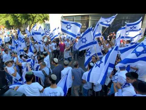 Far-right Israelis gather for the March of the Flags in Jerusalem