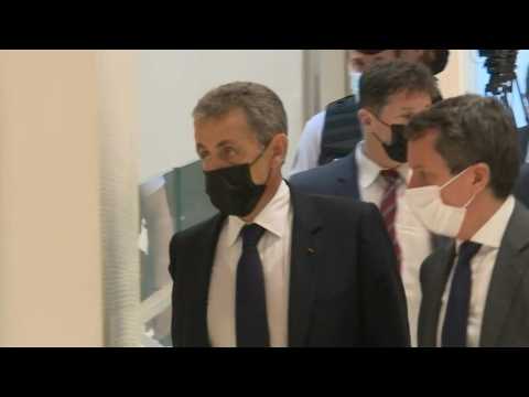 ex-French president Sarkozy exits courtroom during trial recess