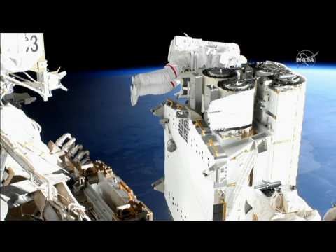 Frenchman Thomas Pesquet works on ISS during spacewalk