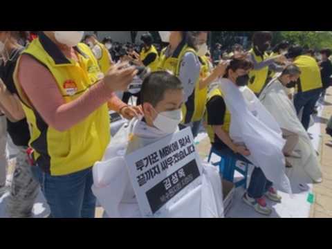 Protest demanding better working conditions continues in South Korea