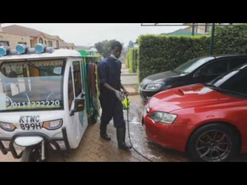 Kenyan startup company offers carwash services in the comfort of clients' home