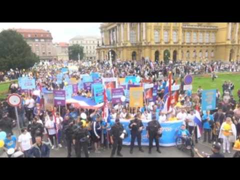 Thousands of Croatians march against abortion in central Zagreb