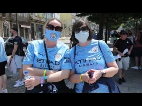 Thousands of Manchester City fans gather in the Porto fan zone ahead of Champions League final