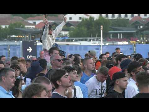 Man City supporters watch Champions League final in official fan zone