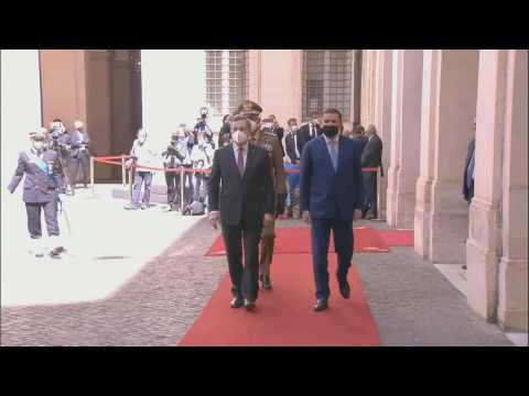 Italian Prime Minister Mario Draghi receives Libyan counterpart