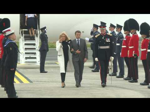 French president Macron arrives in Cornwall for G7 summit