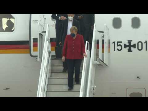 Angela Merkel arrives for G7 summit