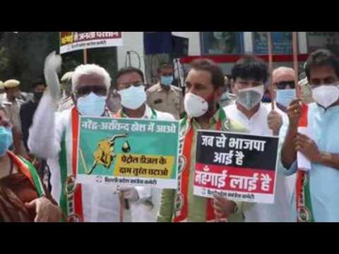 Protests against fuel price hike in India