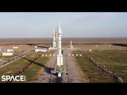 Chinese rocket rolled out to launch pad ahead of crew launch