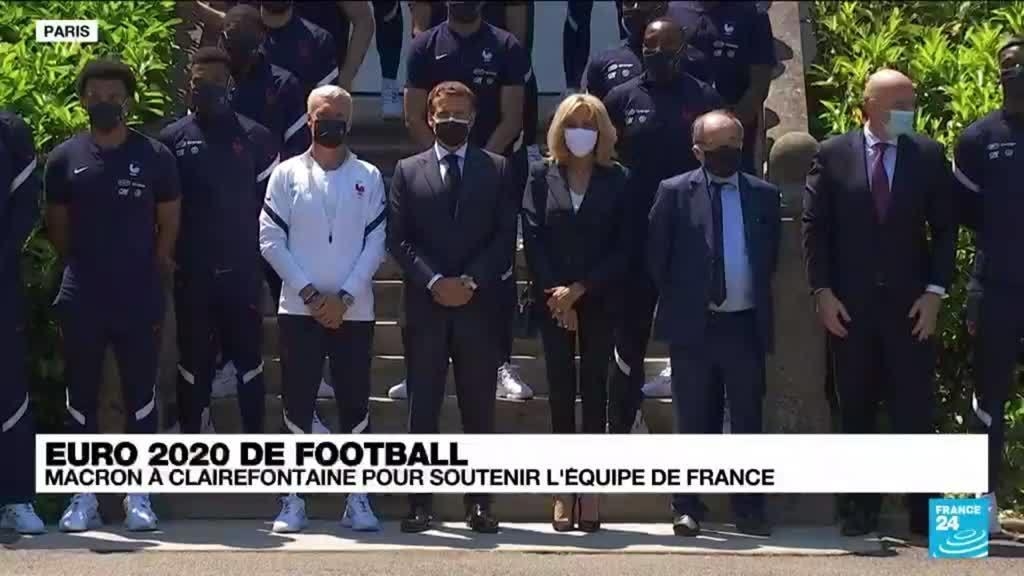 Euro 2020 de Football : Emmanuel Macron à Clairefontaine pour soutenir l'équipe de France (France 24 FR)