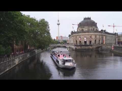 Berlin State Ballet performs on river Spree as Germany reopens theaters, opera houses