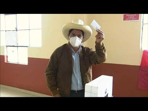 Peru presidential candidate Pedro Castillo casts vote in runoff