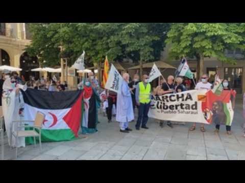 A group of activists in Spain march to demand end of Sahara decolonization process