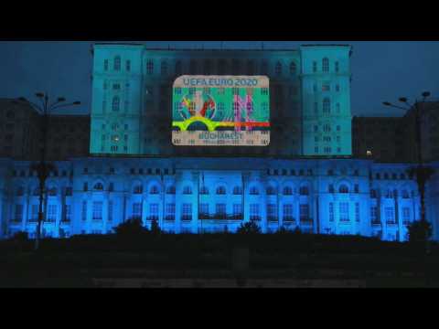 Bucharest lights up the Palace of Parliament for UEFA EURO 2020