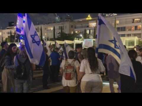 Israelis gather to support formation of gov't between Naftali Bennett, Yair Lapid
