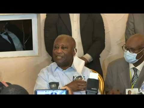 Former Ivorian president Laurent Gbagbo cheered on by supporters in Abidjan