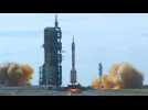 Chinese rocket blasts off carrying crew to new space station