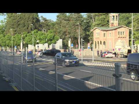 Biden and Putin's motorcades leave the Villa de la Grange in Geneva