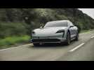 The new Porsche Taycan Cross Turismo in Grey Driving Video