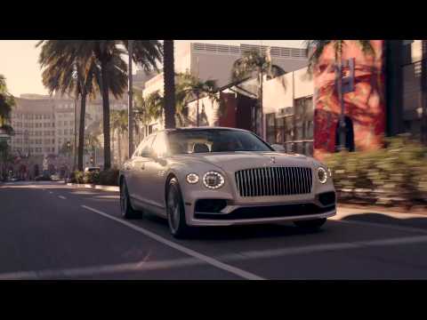 Bentley Flying Spur Hybrid in White Driving Video