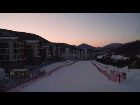 Beijing 2022: slopes at sunrise in China's Zhangjiakou on first day of medals