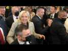 Reims: les sympathisants du RN se rassemblent avant le meeting de Marine Le Pen